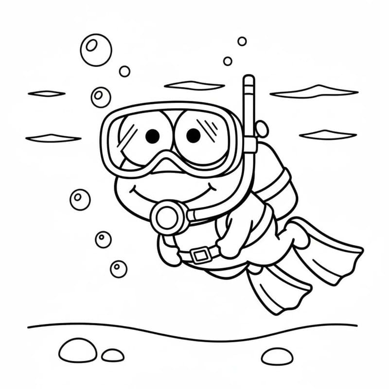 Tekenen Keroppi afdrukbaar basis