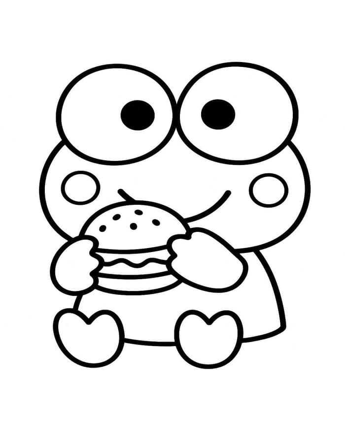 Tekenen Keroppi gratis afdrukbaar basis