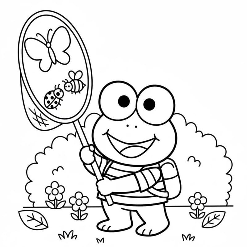 Tekenen Keroppi gratis afdrukbaar eenvoudig