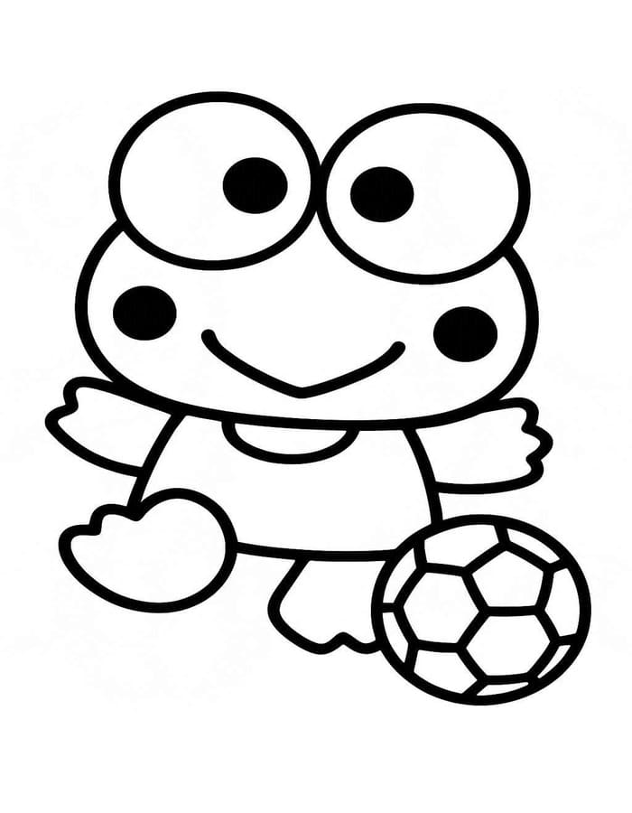 Tekenen Keroppi gratis afdrukbaar simpel
