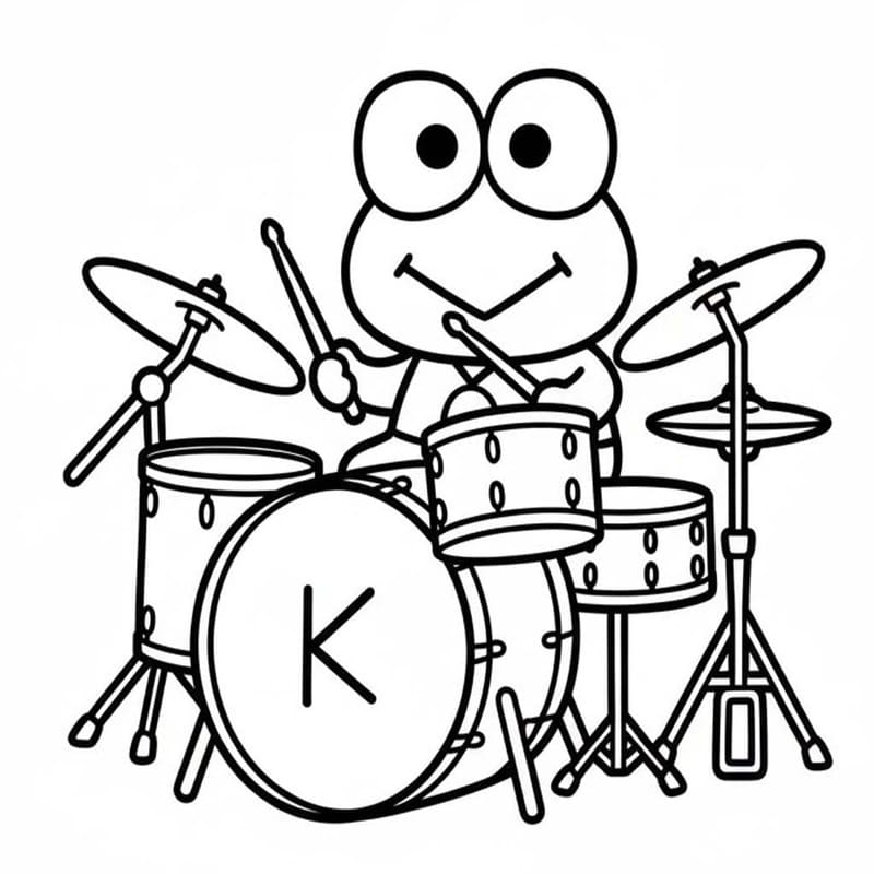 Tekenen Keroppi gratis eenvoudig