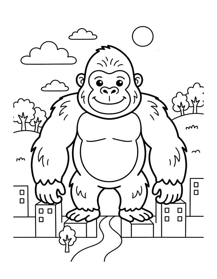 Tekenen King Kong afdrukbaar
