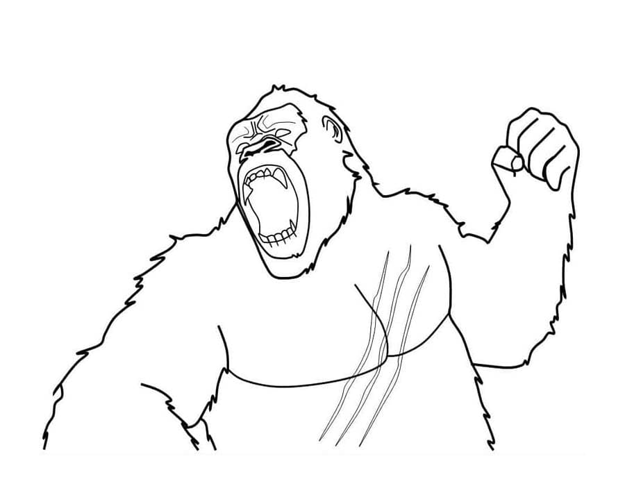 Tekenen King Kong afdrukbaar simpel