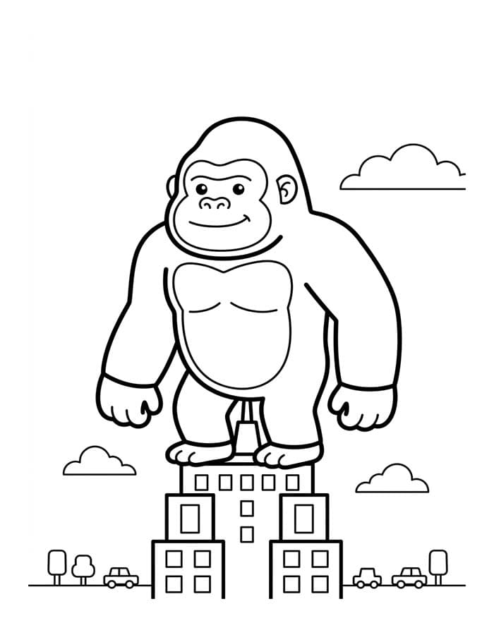 Tekenen King Kong gratis afdrukbaar