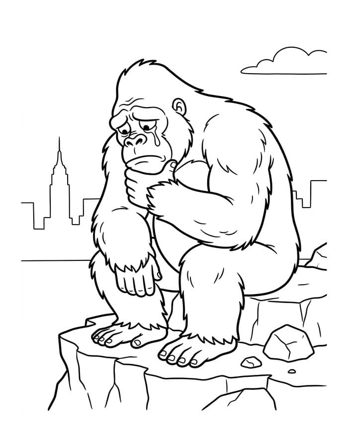 Tekenen King Kong gratis eenvoudig