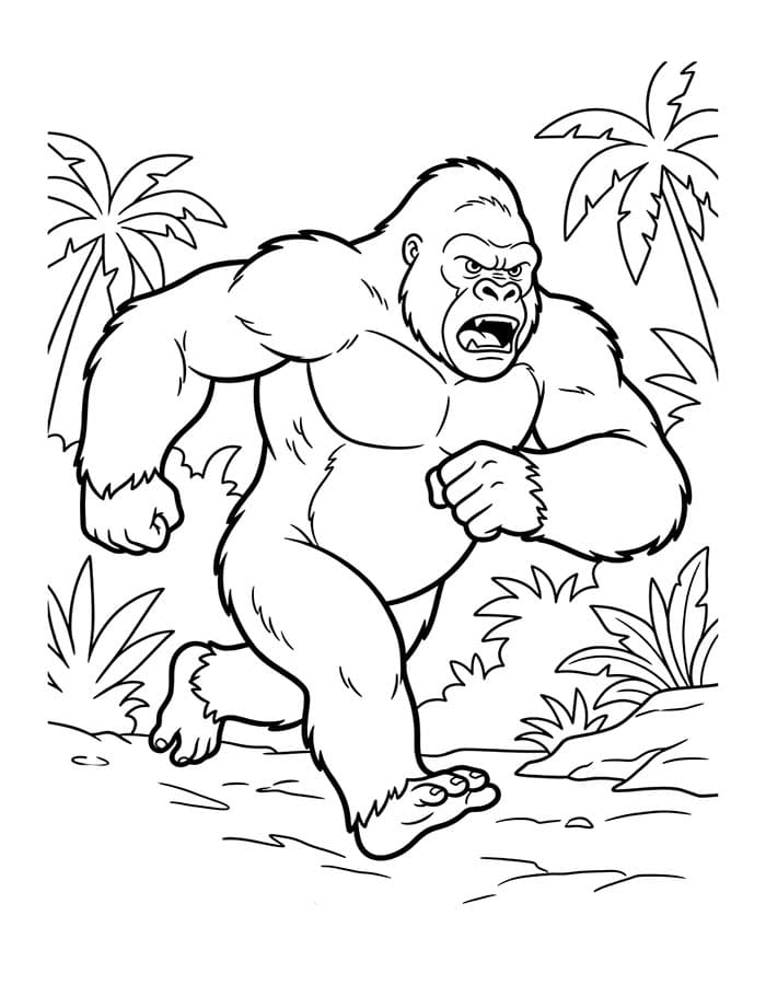Tekenen King Kong gratis simpel