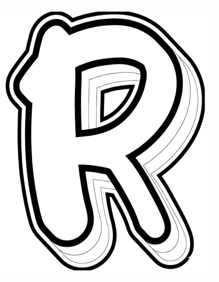 Tekenen Letter R afdrukbaar basis