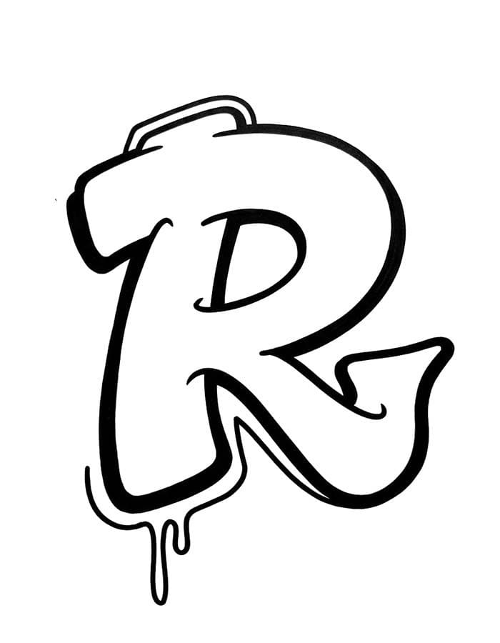 Tekenen Letter R afdrukbaar