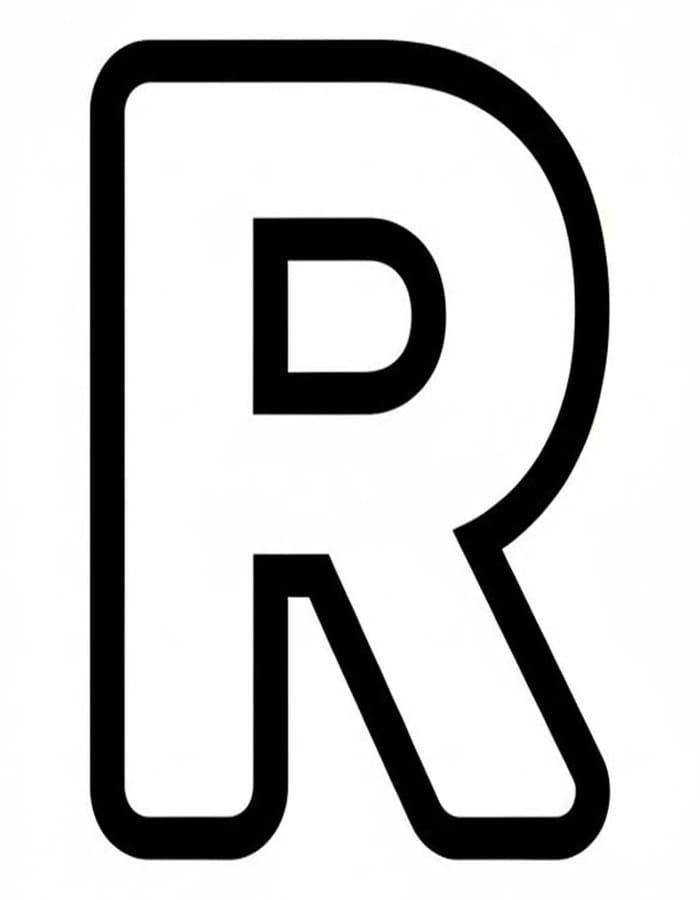 Tekenen Letter R afdrukbaar simpel