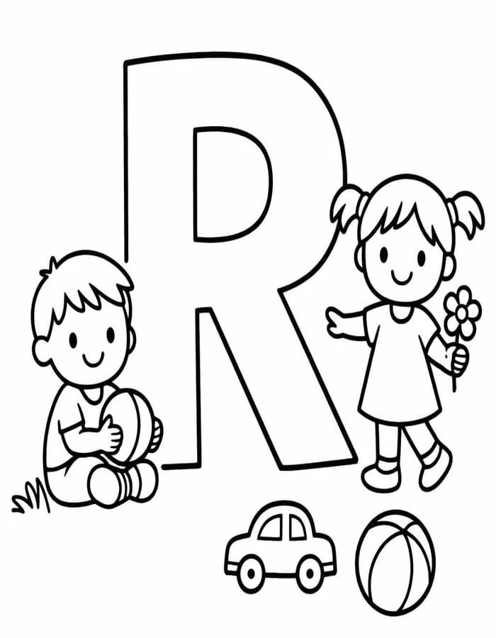 Tekenen Letter R gratis eenvoudig