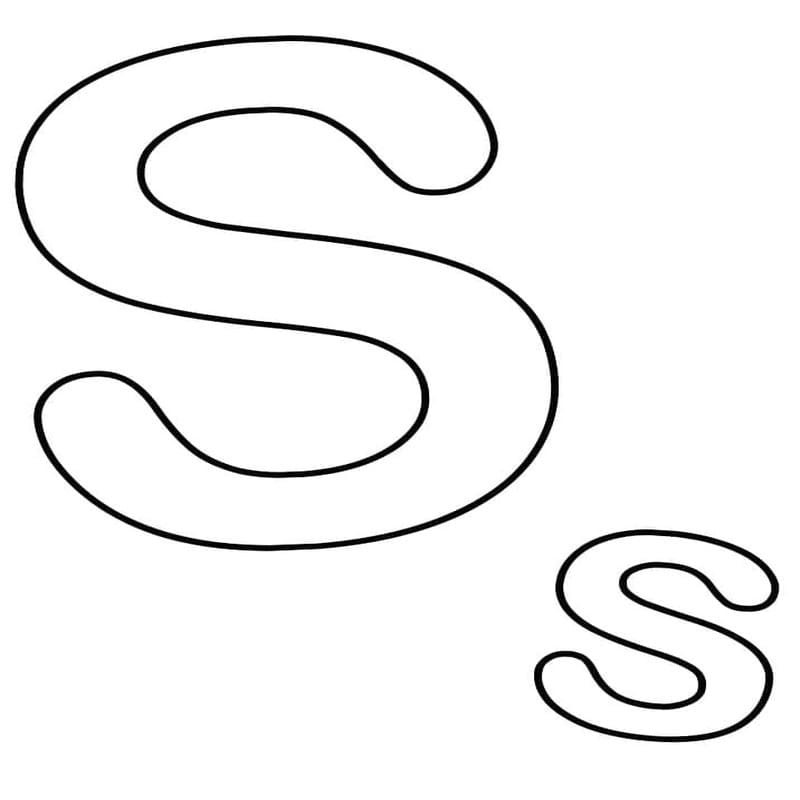 Tekenen Letter S gratis afdrukbaar basis