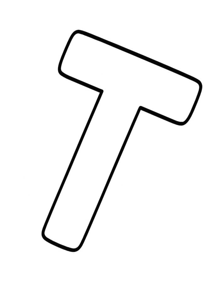 Tekenen Letter T afdrukbaar eenvoudig