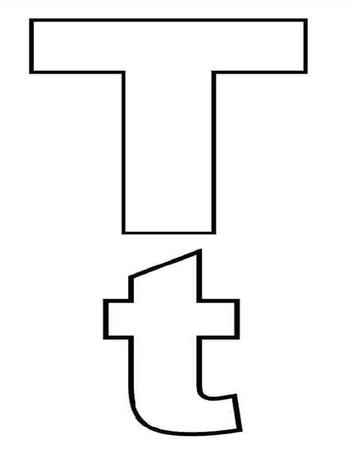 Tekenen Letter T gratis afdrukbaar