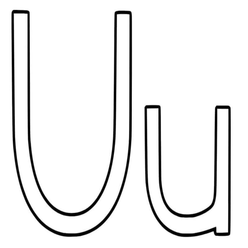 Tekenen Letter U afdrukbaar basis