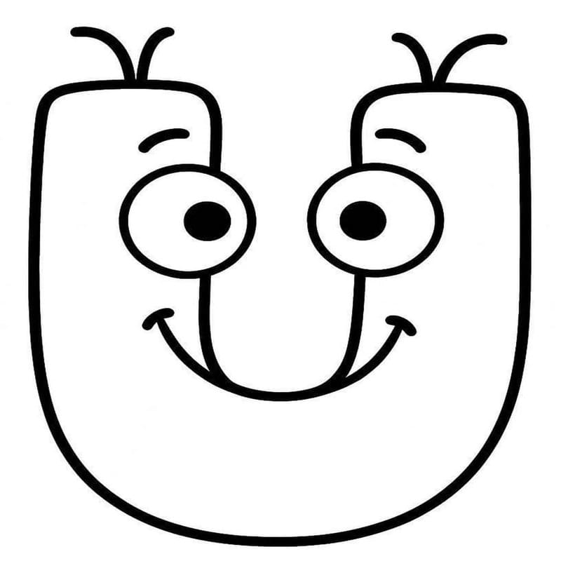 Tekenen Letter U afdrukbaar voor kinderen