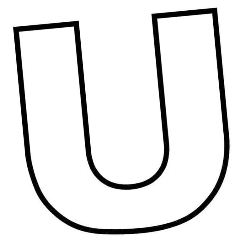 Tekenen Letter U gratis afdrukbaar basis