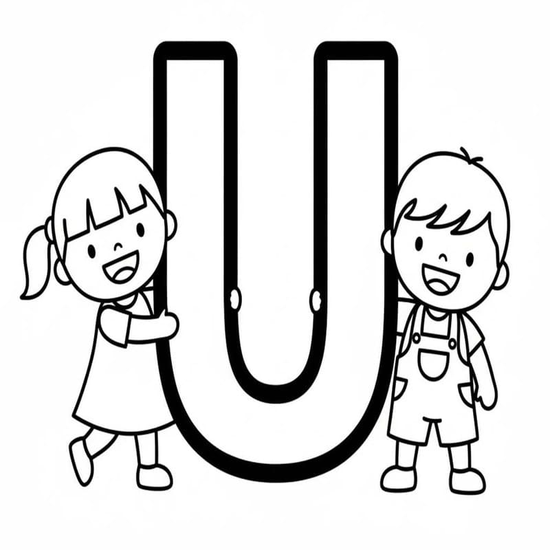 Tekenen Letter U gratis voor kinderen