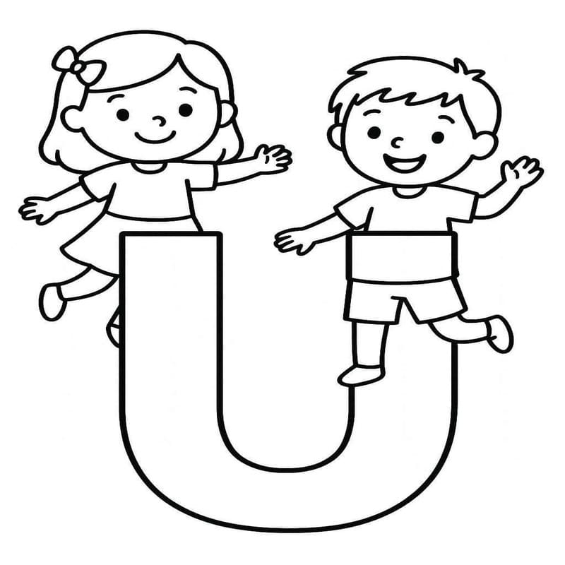 Tekenen Letter U simpel