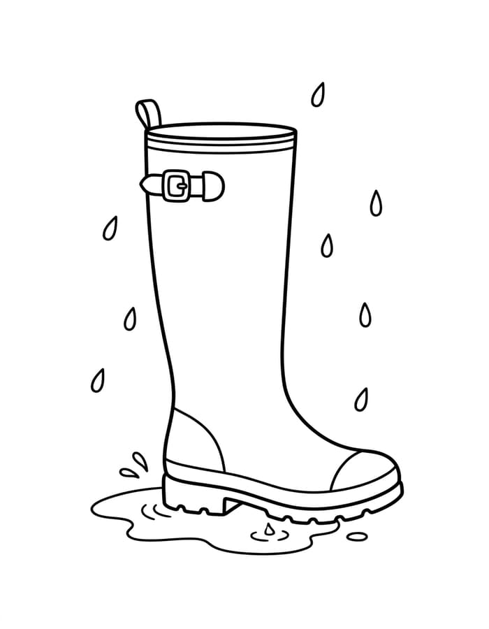 Tekenen Regenlaarzen gratis afdrukbaar