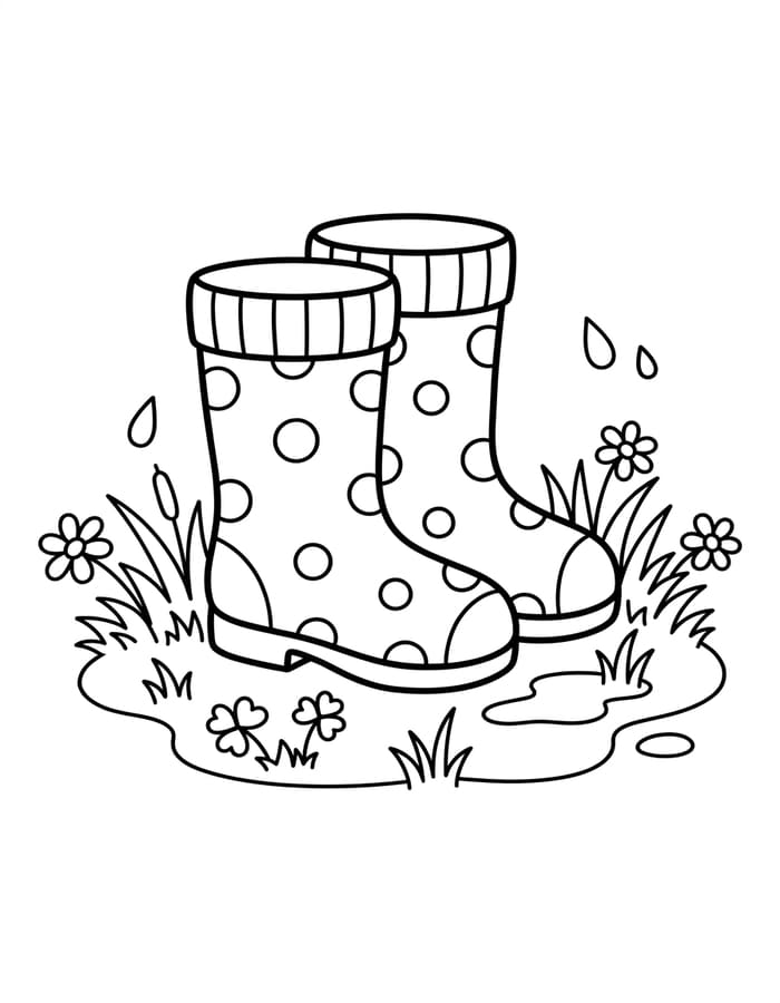 Tekenen Regenlaarzen gratis basis