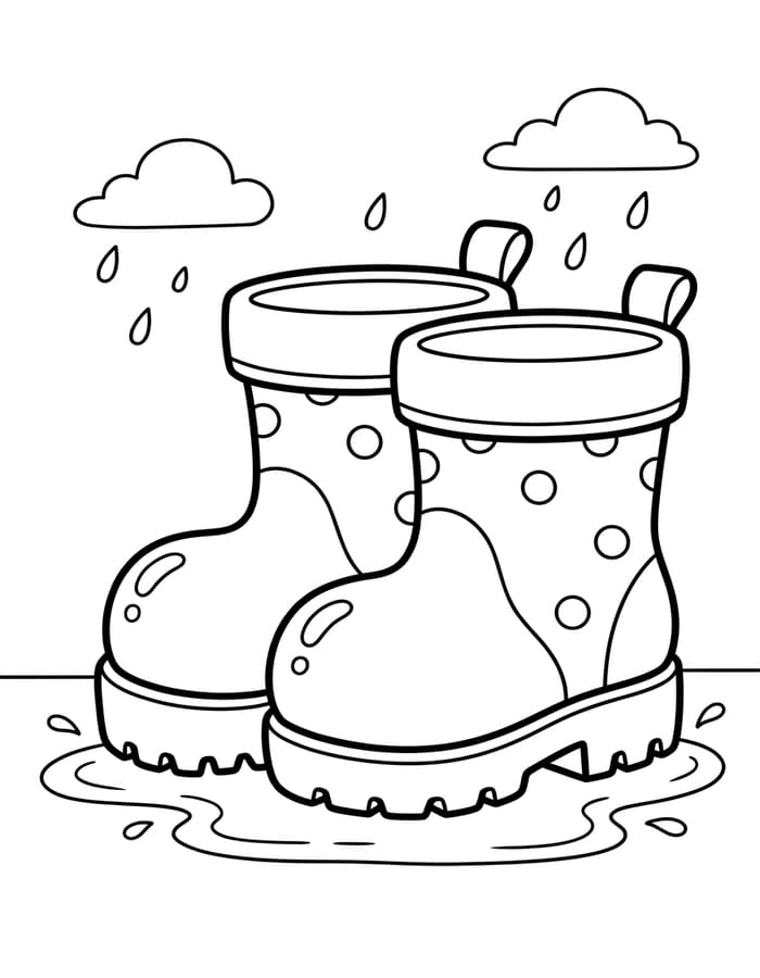 Tekenen Regenlaarzen gratis