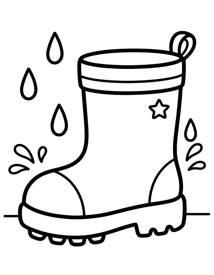 Tekenen Regenlaarzen gratis simpel
