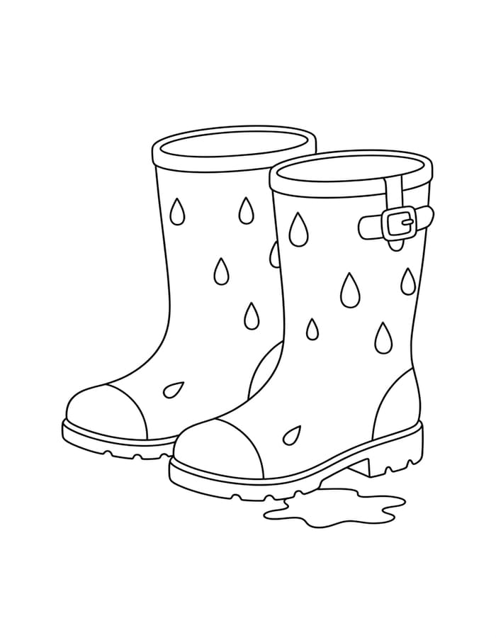 Tekenen Regenlaarzen voor kinderen