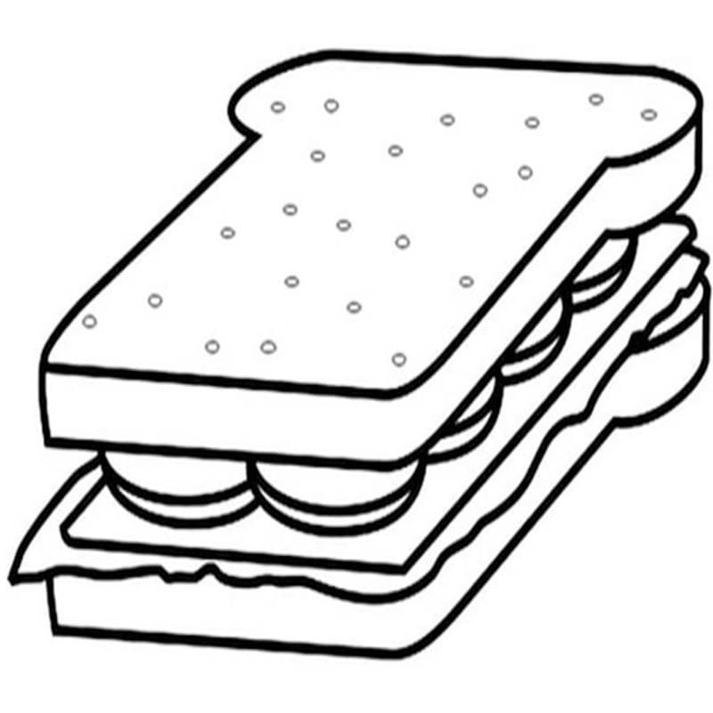 Tekenen Sandwich afdrukbaar basis