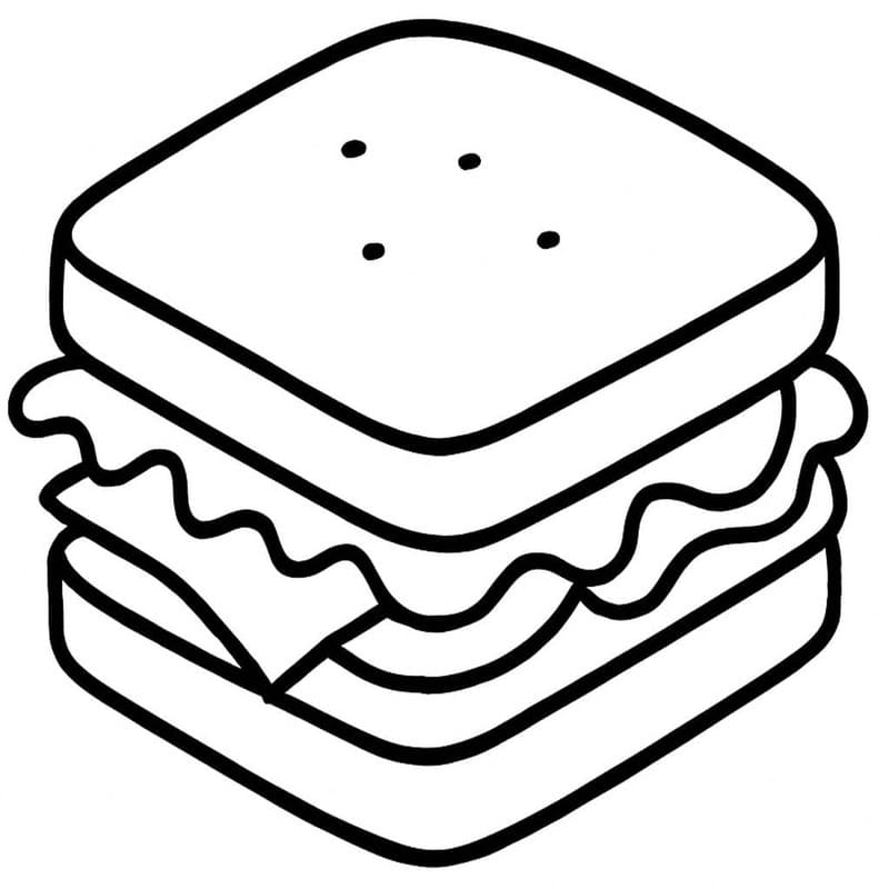 Tekenen Sandwich afdrukbaar voor kinderen