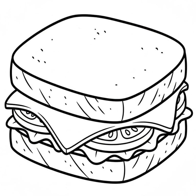 Tekenen Sandwich gratis afdrukbaar basis