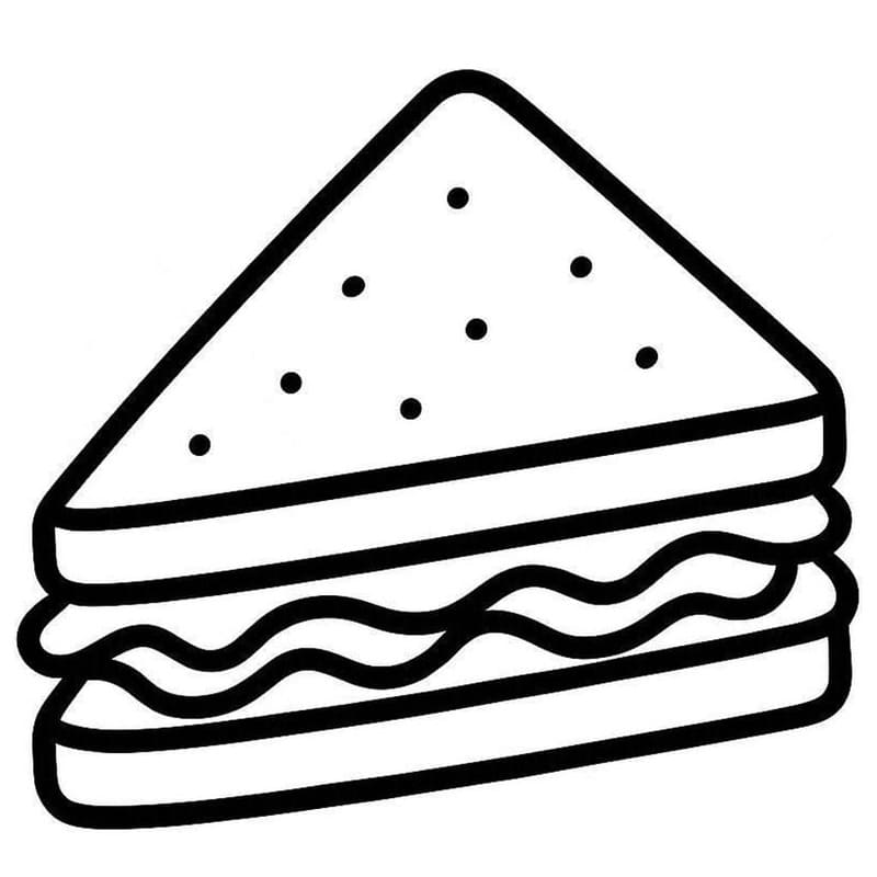 Tekenen Sandwich gratis afdrukbaar eenvoudig