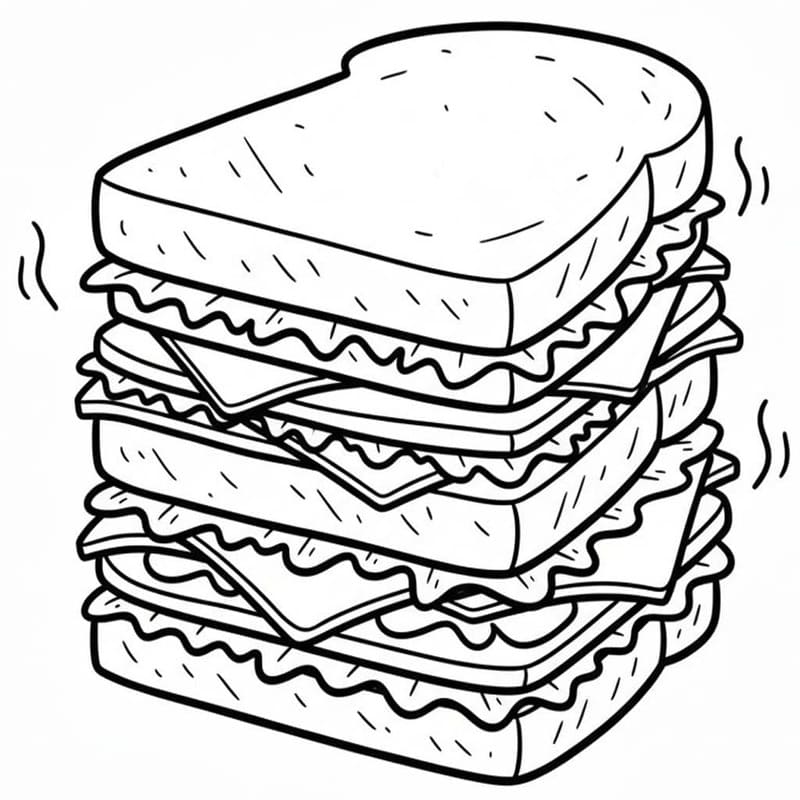 Tekenen Sandwich gratis simpel