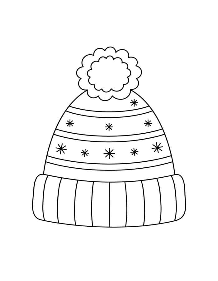 Tekenen Wintermuts gratis afdrukbaar