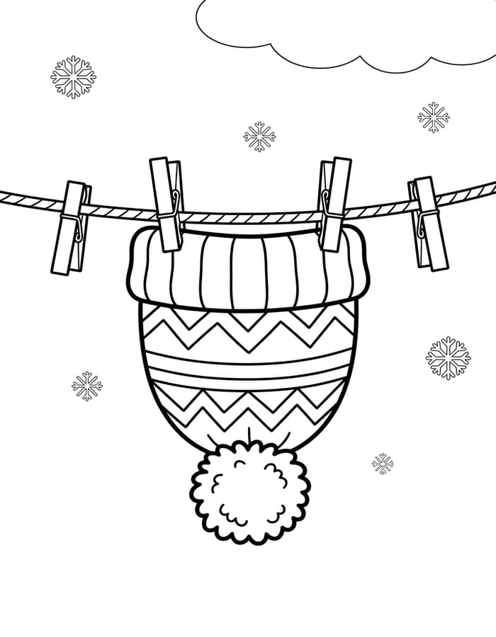 Tekenen Wintermuts gratis simpel